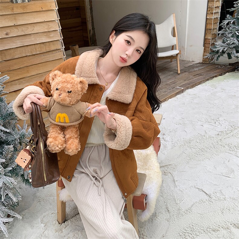 新款现货主推皮毛一体外套9927-P195-K288,女装短外套,2C129
