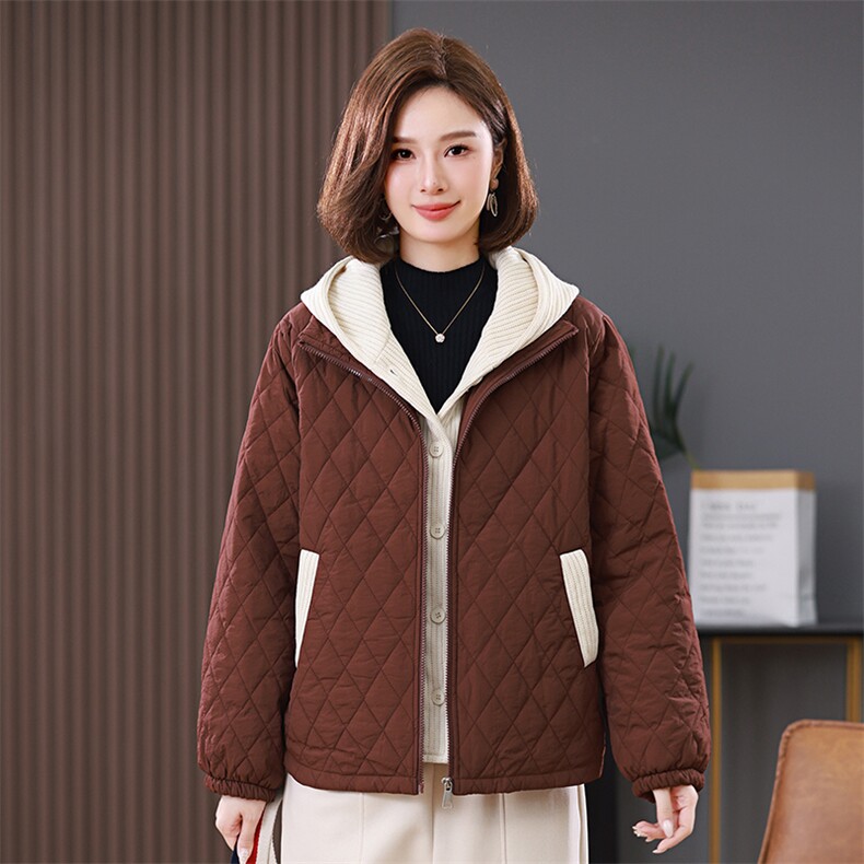 叶笙衣1180毛线连帽假俩件棉衣,女装棉衣/棉服,叶笙衣