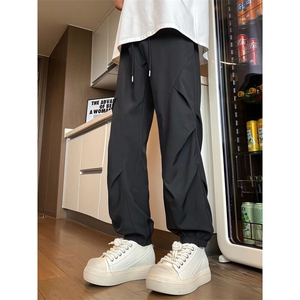 夏季冰丝裤凉感速干休闲裤褶皱束脚长裤CK999-特P35图片