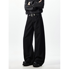 美式复古原色廓形弯刀牛仔裤男潮牌香蕉休闲长裤喇叭裤K2510P50，男装牛仔裤，电商A062