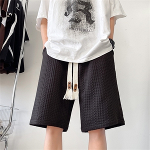 K9047/P30夏季百搭舒适短裤男中裤宽松潮男新款提花个性五分裤子图片