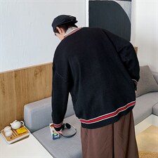 毛衣V领休闲宽松上衣男时尚青年2024秋冬新款A161-2-M2050-P65图片