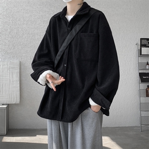 8XL-M加绒灯芯绒衬衫大码复古秋冬翻领上衣外套CS9001/P58加绒68图片