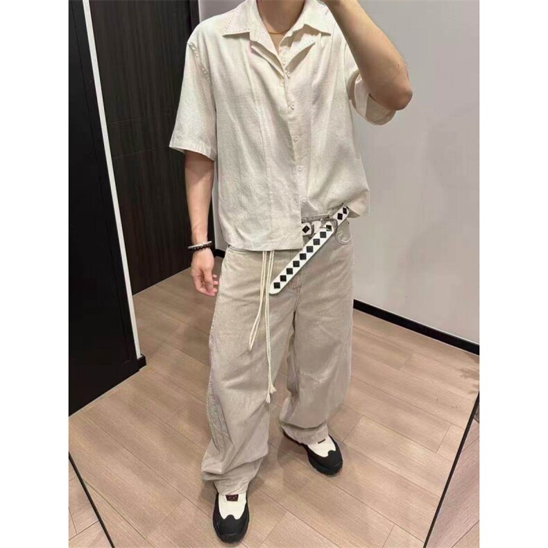 套装天丝亚麻假两件衬衫套装货号TZ2527~上衣CT25127~裤子K25027,男装衬衫,星座1004-6