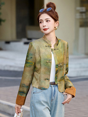 国风年轻款洋气宋锦外套2025早春穿搭气质超好看宽松显瘦唐装上衣，女装短外套，众宇琦