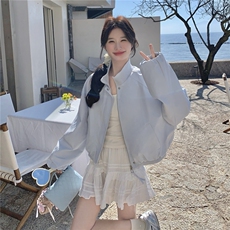 新品~韩版简约休闲风立领短外套28651-P149-K248，女装短外套，2B076