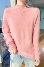 时尚百搭女士羊毛衫羊毛高领扭花设计舒适保暖显瘦毛衣，女装羊毛衫，暮绒羊羊绒