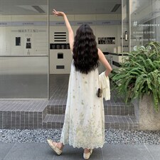 26春新款现-法式度假风针织无袖连衣裙套装2630-P190K308，女装套装/套裙，2B190