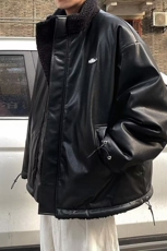 双面穿羊羔绒棉衣外套男2025秋冬季宽松日系立领棉袄潮牌男生棉服，男装棉衣，星座218-8