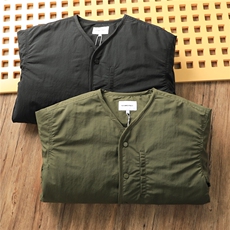 冬男士加厚夹棉轻盈保暖复古宽松休闲V领棉衣棉服外套TT2278P76，男装棉衣，星座1013-5