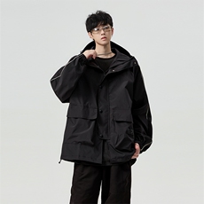 B225-A9919-P96-X128-户外春秋连帽反光条夹克冲锋衣外套-现货，男装夹克，电商B225