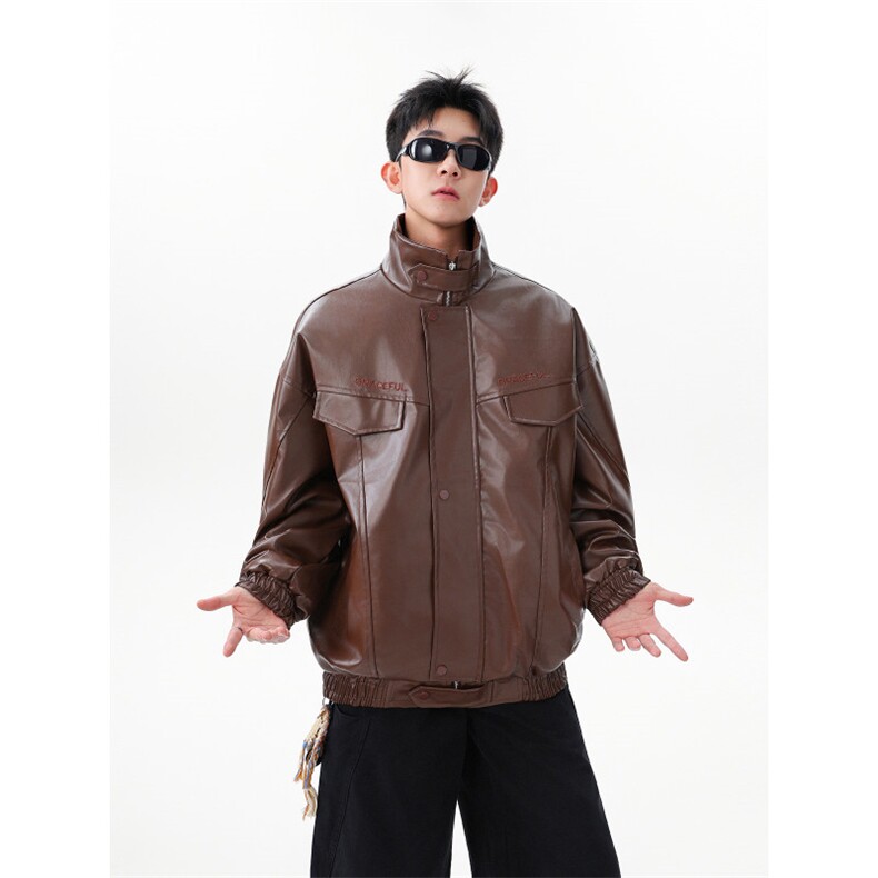 复古美拉德PU皮机车服外套WT2553-P80-控148,男装工装外套,星座609