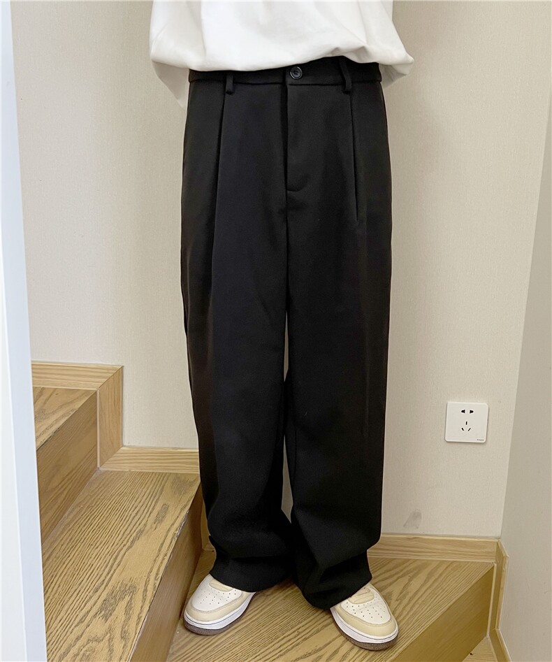 男士直通休闲裤纯色百搭呢料西裤显瘦直通裤子潮,男装西裤,星座510-1