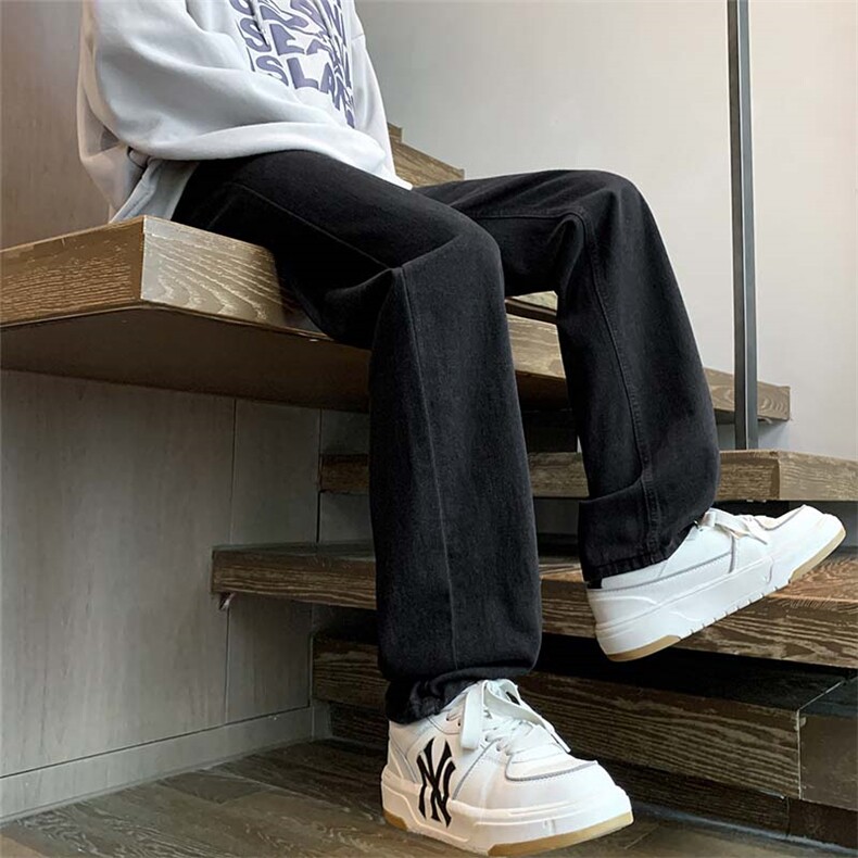 秋季牛仔裤男百搭长裤潮流宽松直筒阔腿裤子A080-9601-P40控68,男装牛仔裤,电商A080
