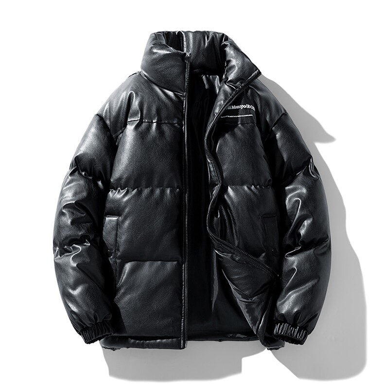 冬季港风纯色立领皮棉衣防风加绒加厚拼色加厚棉衣外套MY6083P85，男装棉衣，电商A128