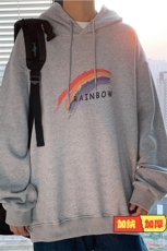 WY2064-P40加绒-P45纯棉连帽卫衣男大码运动帽衫宽松薄外套男，男装卫衣，电商A040