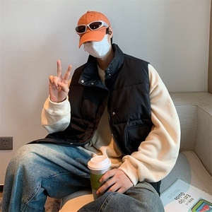 男士立领棉马甲冬季加厚休闲棉背心纯色潮流休闲A266-WMJ621-P45图片