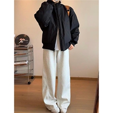 现货26春装美拉德立领飞行夹克纯色复古廓形高街棒球服外套，男装夹克，电商A486-1