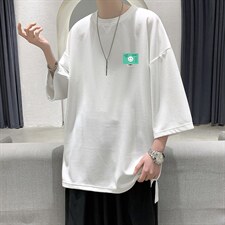 Q11264-P30春夏季七分袖t恤男大码五分袖男短袖中袖大皂风，男装T恤，电商A040