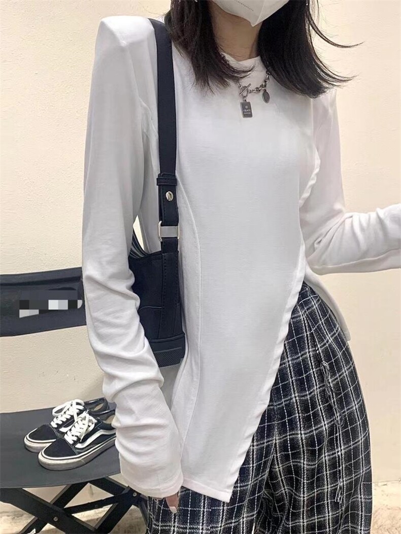 不规则垫肩打底上衣，其它，Queena PHoebe