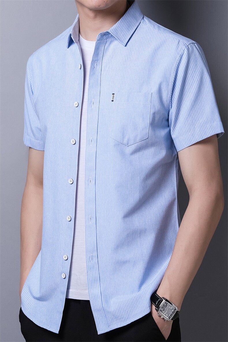 AD2550钱塘2020-3夏季新款男士商务休闲精品短袖衬衣P65,男装衬衫,钱塘207-3