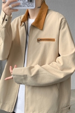 8XL-M水洗做旧帆布短款夹克男款vintage美式复古工装外套JK003P98，男装夹克，电商B312