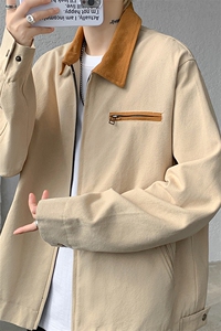 8XL-M水洗做旧帆布短款夹克男款vintage美式复古工装外套JK003P98图片