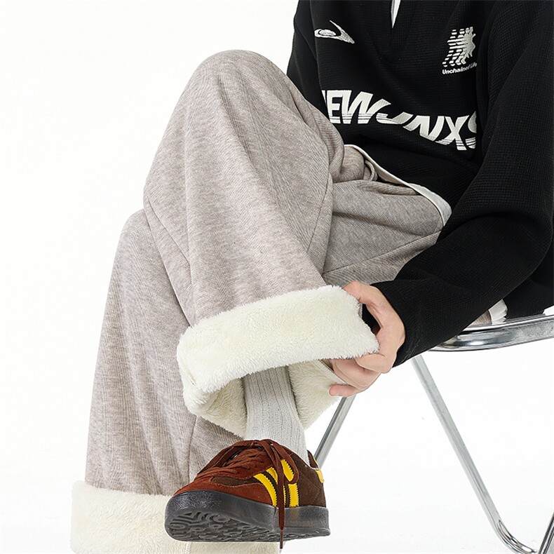 糯米裤宽松慵懒风卫裤男秋冬款休闲百搭弯刀裤微长拖地裤KZ083P45，男装休闲裤，电商B312