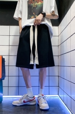 HX969-TP35夏季新款简约大织带抽绳五分裤直筒休闲运动百搭短裤，男装休闲裤，电商A102