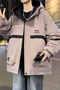 数据款秋冬季加绒加厚青少年连帽夹克男潮牌设计感外套JK8802-P75图片