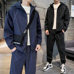 2021春季工装套装男士一套宽松夹克外套DS585T图片