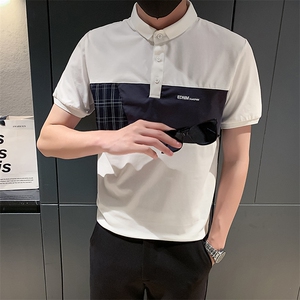 黑色2023社会小伙修身绣花短袖polo衫男士短袖T恤PL801-P58控价78图片