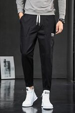 2021秋冬季新款休闲裤男宽松束脚弹性松紧腰潮厚长裤子K703-P45，男装休闲裤，星座610（原A335）