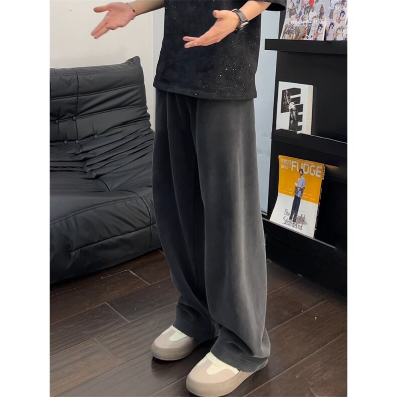 美式阔腿裤男裤秋冬季垂感直筒裤新款宽松显瘦休闲长裤LJ788-P48,男装休闲裤,星座1008