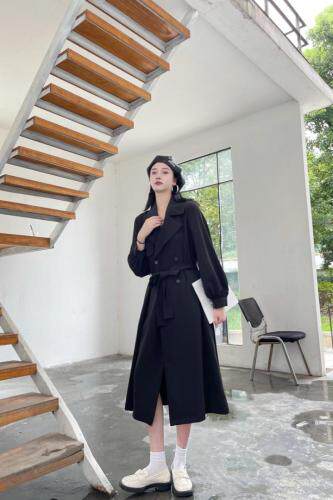 收腰风衣，女装风衣，谦度