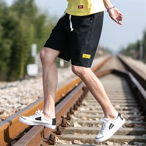 2021夏季薄款工装短裤男直筒宽松男士休闲裤男中裤马裤松紧腰