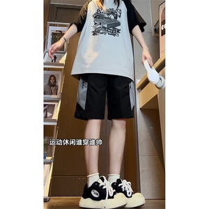 XZ616 夏季薄款口袋拼接网格速干裤设计感短裤TY2518 P45控58图片