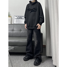 B221美式ins高街暗黑光版修身微喇牛仔裤LK23137-P55控78，男装牛仔裤，电商B221
