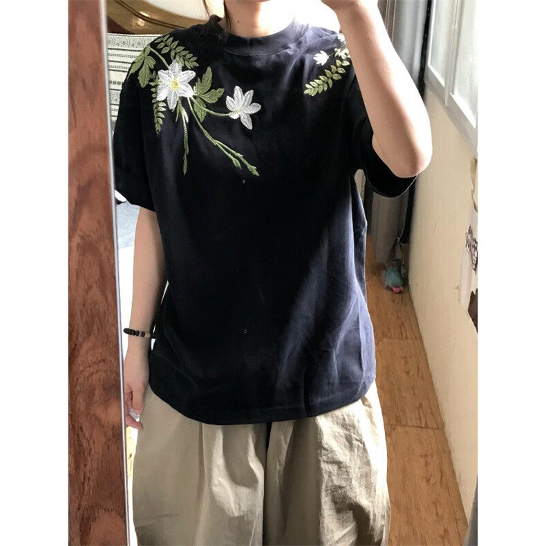 【有货】BK892CC-特P35 植物花卉刺绣短袖T恤男女图片
