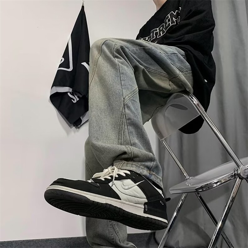 牛仔裤男秋季潮大码休闲裤子高街N1784P45,男装牛仔裤,星座1116-2