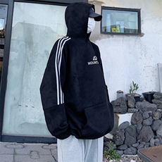 2024美式复古宽松连帽织带麂皮绒卫衣XZ301B-JB3002-p65，男装卫衣，星座301B