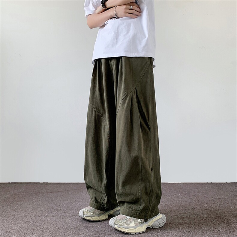 夏季简约宽松休闲裤男2024新款日系潮牌直筒工装裤现货K7840-P43,男装休闲裤,星座512-3