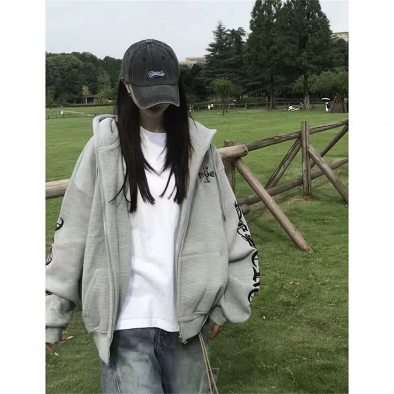 1506-1/WW3691/P57麂皮绒拉链开衫卫衣男连帽男款秋季新款宽松,男装卫衣,星座1506-1