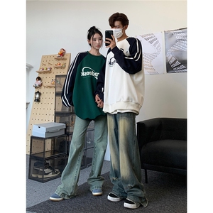 情侣装秋装2025新款韩版宽松拼色卫衣秋季潮男女学生外套S234-P58图片