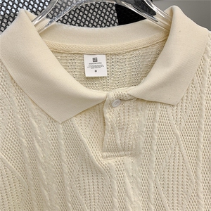 oversize300斤翻领卫衣男加肥加大上衣polo衫春秋大码肌理感宽松图片