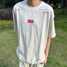 万针全刺绣解构设计260克重磅双纱纯棉高品质美式高街短袖T恤特35，男装T恤，电商A486