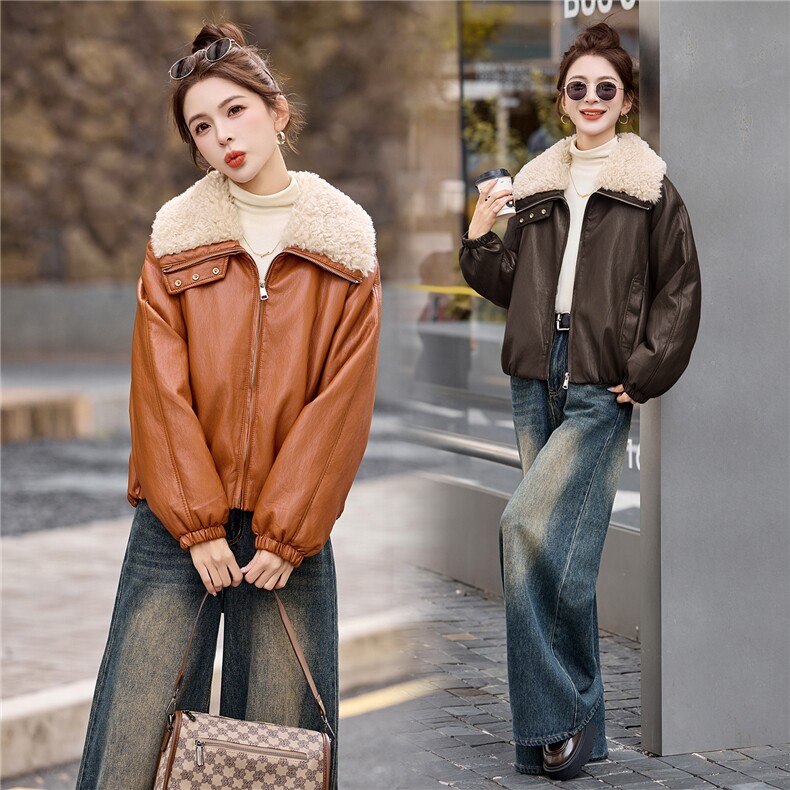 主推BAO款韩版羊羔毛领皮90白鸭绒羽绒服女短款外套百搭显瘦保暖，女装羽绒服，江南女神
