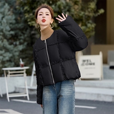短款羽绒服女2024冬季新款小个子独特漂亮韩系减龄洋气白色面包服，女装羽绒服，卡杰菲