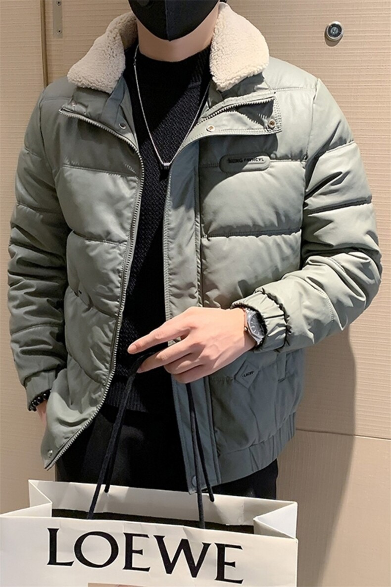 冬季新款皮棉衣男加厚可拆羊羔毛领立领修身痞帅棉袄PM02-P148,男装棉衣,电商D323（原B261）