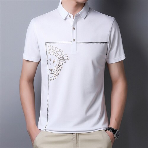 polo衫男2023夏季休闲简约时尚翻领体恤夏天中青年短袖套头衫男士图片